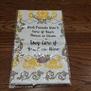 Decorative Kitchen Towel with Wine Quote